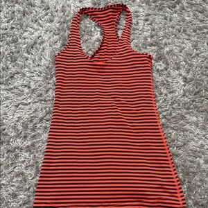 Lululemon Striped Racerback Tank - Orange & Navy